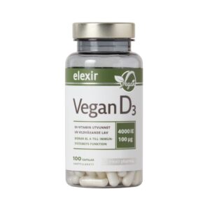 Elexir Pharma - D3 Vitamin Vegan 4000IE 100 kapslar - Ekovital