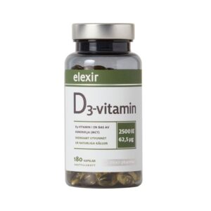 Elexir Pharma - D3-vitamin 180 kapslar 2500 IE - Ekovital