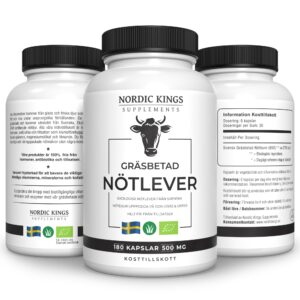 Nordic Kings - Gräsbetad Nötlever EKO 180 kapslar - Ekovital
