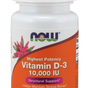 Now Foods - NOW Vitamin D-3 10 000 IU 120 softgels - Ekovital