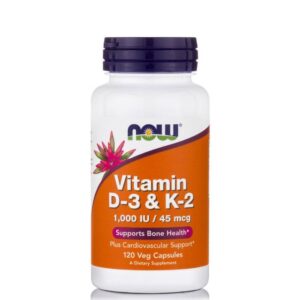 Now Foods - NOW Vitamin D-3/K2 1000 IU/45 mcg 120 vegkap - Ekovital