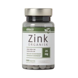 Elexir Pharma - Organisk Zink 25 mg 100 tabletter - Ekovital