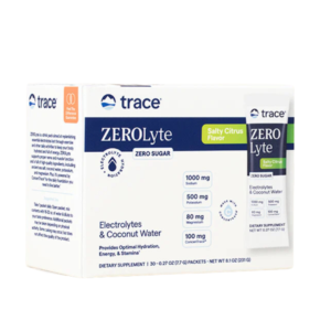 Trace Minerals - ZEROLyte Electrolyte Drink Mix Salty Citrus 30 packets - Ekovital